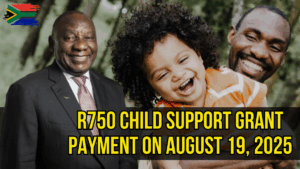 R750 Child Support Grant Payment on August 19, 2025